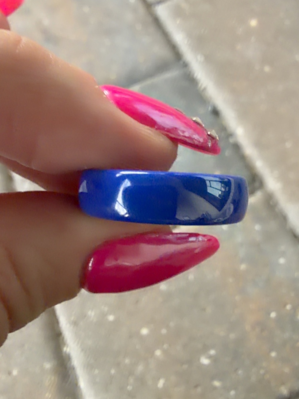 Cobalt Blue Ceramic Ring - Size 8
